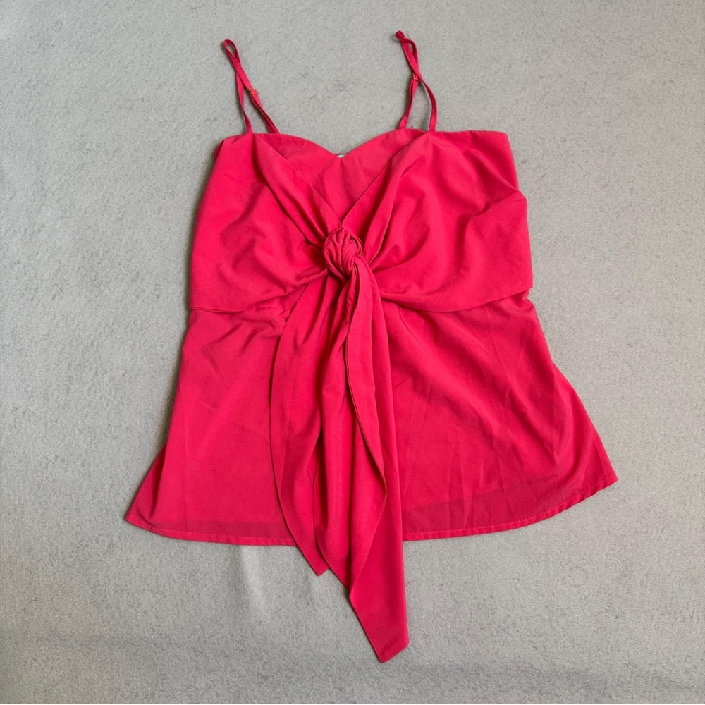 Judith March | Pink Front Tie Sleeveless Top | Women’s Small